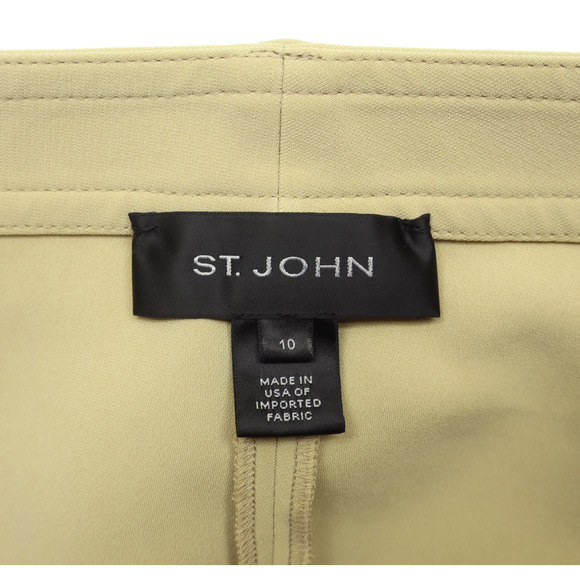 St. John Women's Wide Leg High Waisted Trousers / Dress Pants Beige Sz 10 - Picture 4 of 6